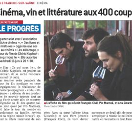 Le_Progres_Cinema-vin-litterature_170615_A_la_une