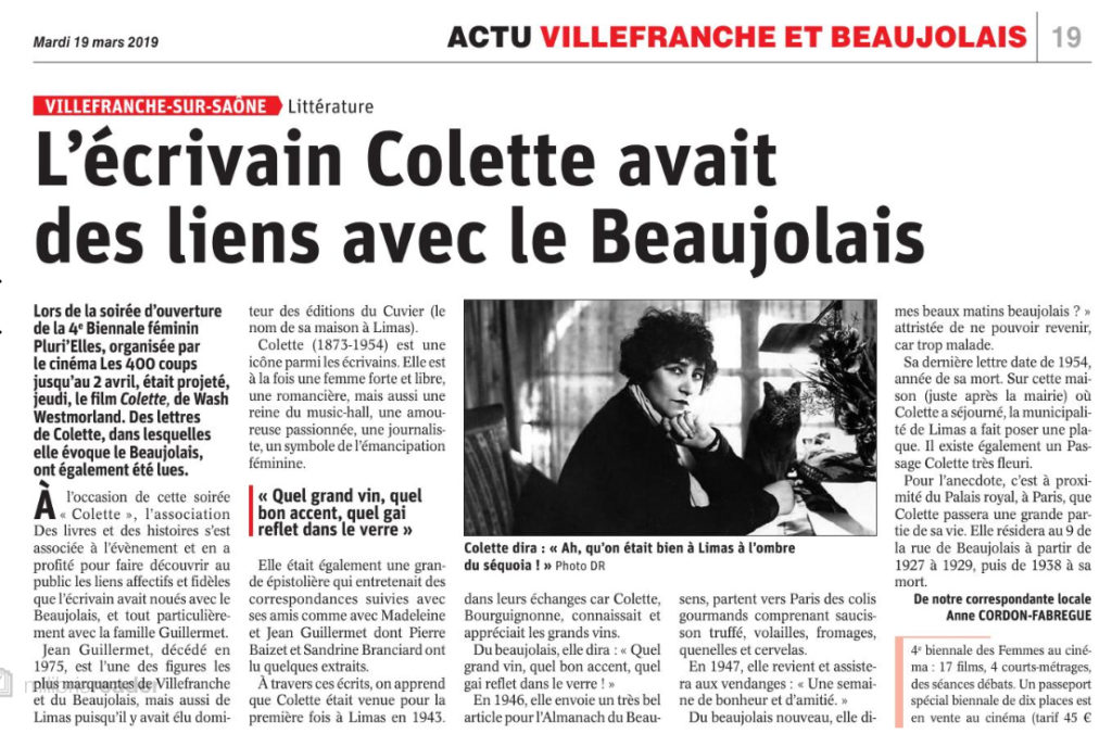 Colette beaujolais le progres 190319