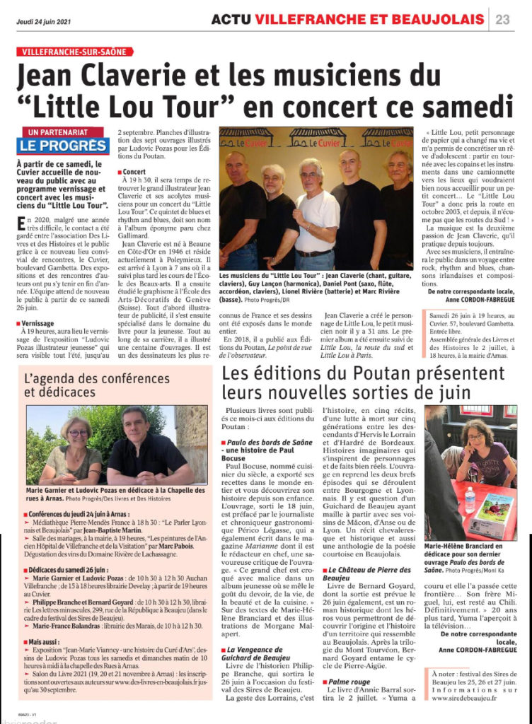 Jean Claverie et les musiciens du “Little Lou Tour” en concert ce samedi 