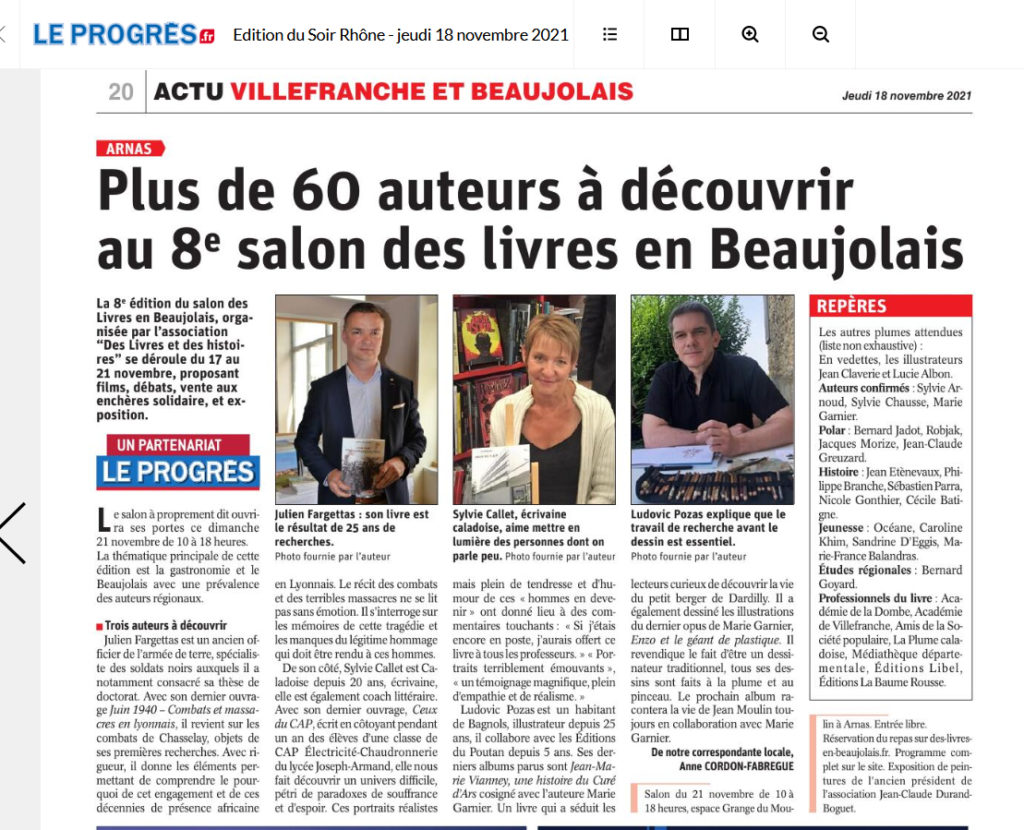 Plus de 60 auteurs à découvrir au 8e salon des livres en Beaujolais 