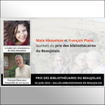 Maïa Aboueleze et François Place, lauréats du prix des bibliothécaires du Beaujolais.